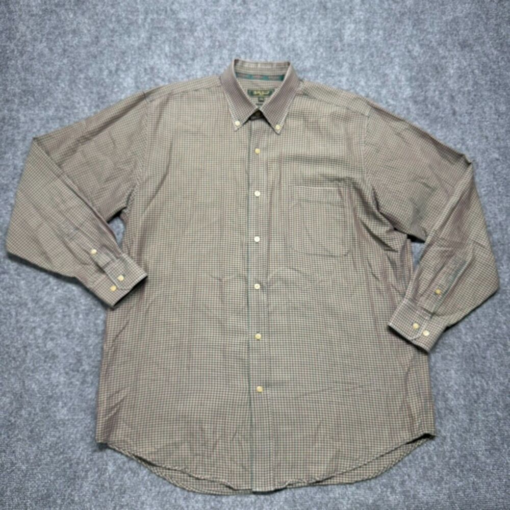 Bobby Jones Collection Men's L 16-16.5 Plaid Shirt Woven in Italy Button Down